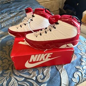 Nike Jordan Red and White Sneakers